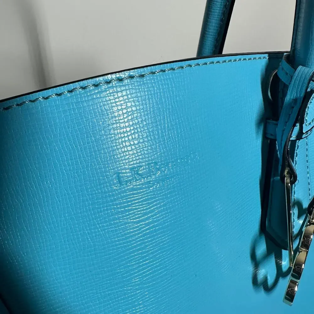 LK Bennett Women's Light Blue Handle Tote Bag Purse Spring